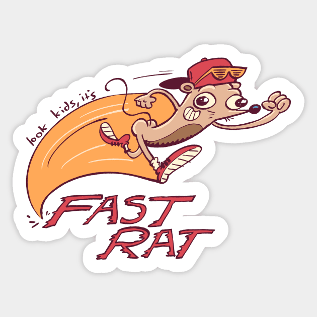 FAST RAT Sticker by neilkohney